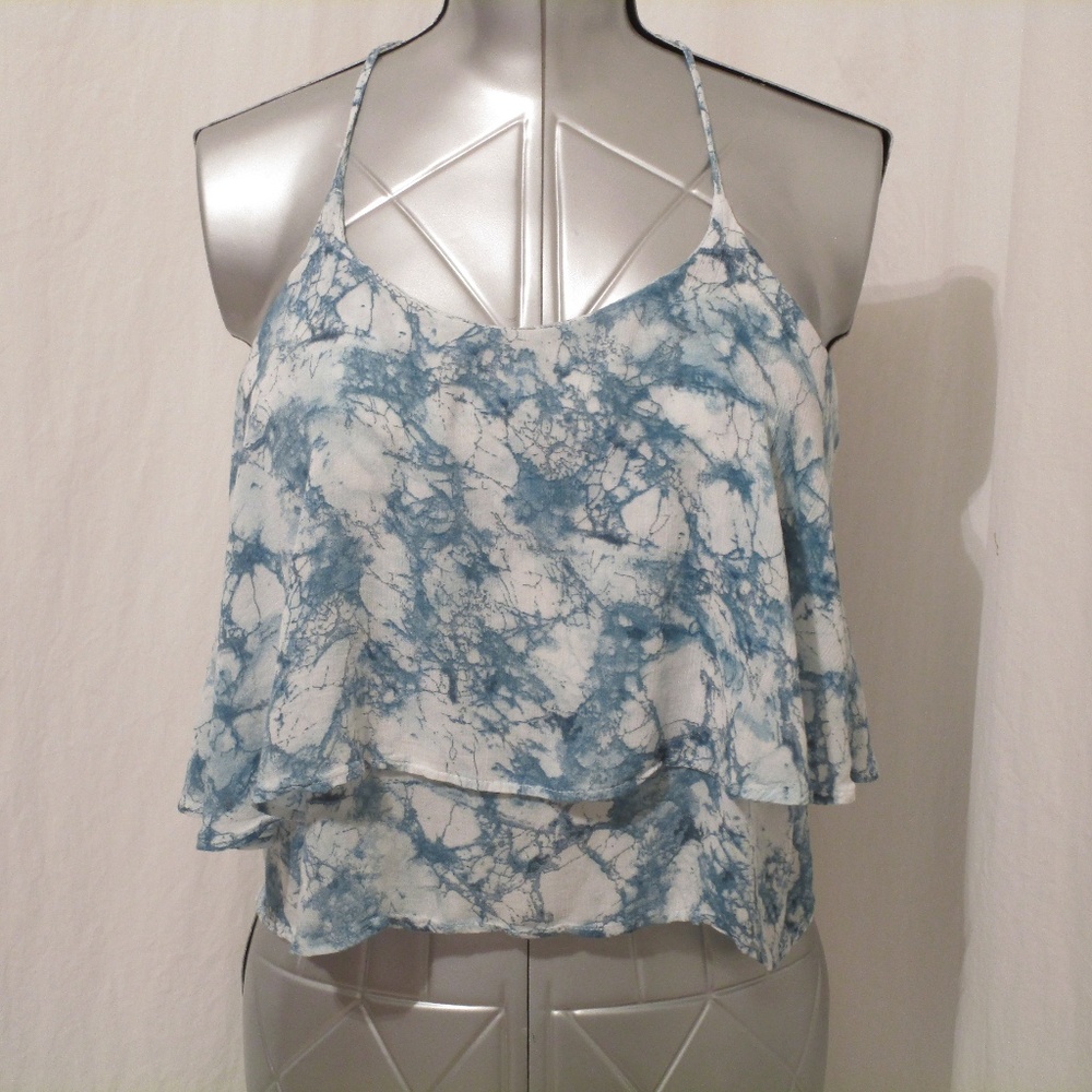 Alythea Strappy Double Layer Crop Top L